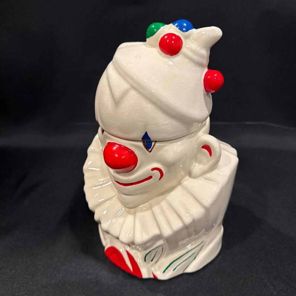 VTG 1940s McCoy Pottery Clown Cookie Jar Ceramic Mid Century Hand Painted 10